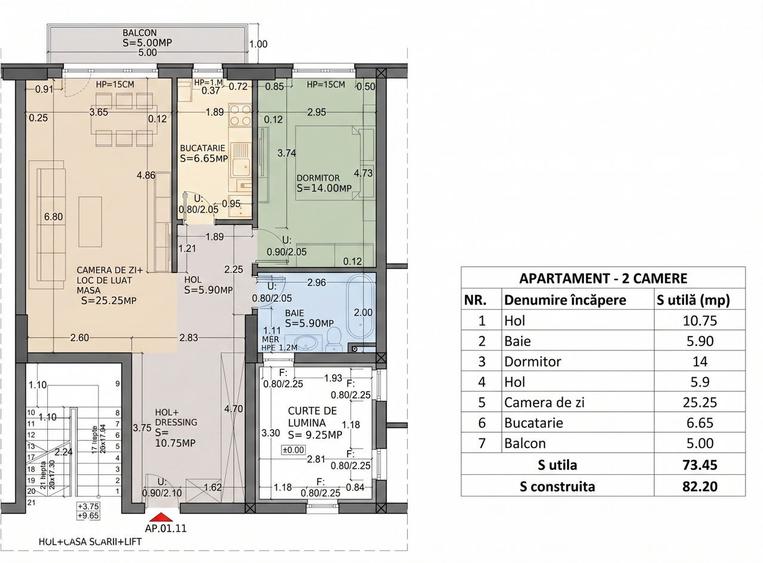 Apartament cu 2 camere, mobilat în Băneasa