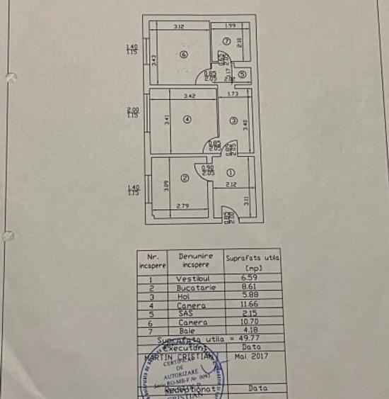 Apartament cu 2 camere semidecomandat, mobilat în Mărgeanului