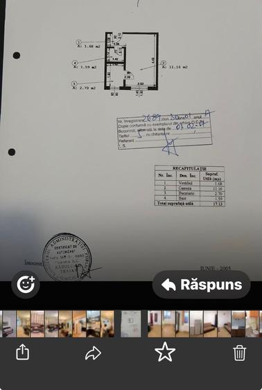 Garsonieră semidecomandată, mobilată în Rahova