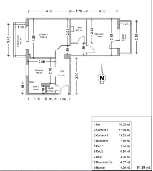 Apartament cu 2 camere decomandat în Bucovina