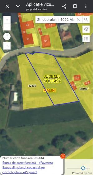 Teren Construcții intravilan de 3151 mp, în Mălini
