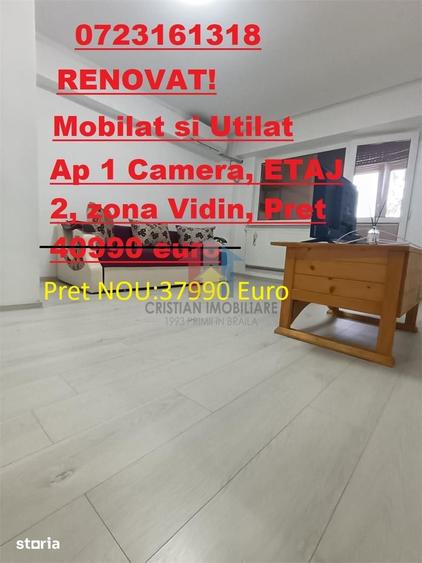 ETAJ 2! Apartament 1 camera, 37 mp, MOBILAT si UTILAT, zona VIDIN - 2