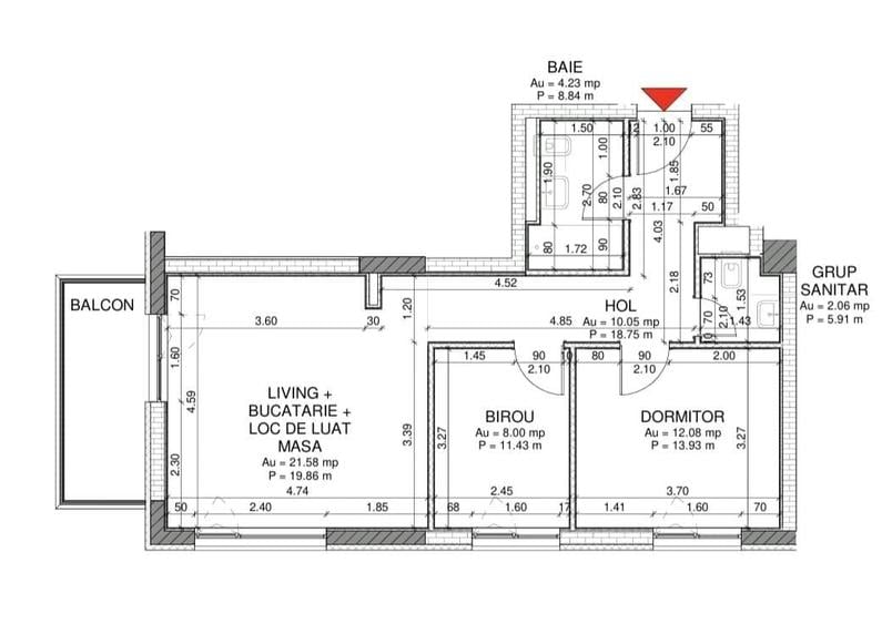 Apartament cu 3 camere în Grivița