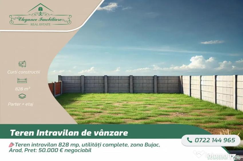 Teren de 828 mp, în Bujac