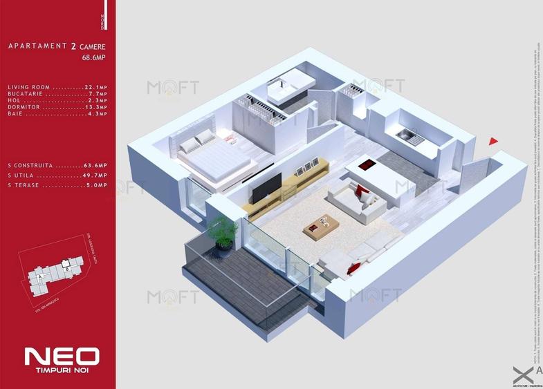 Apartament 2 camere | ONE Timpuri Noi | Terasă spectaculoasă | Parcare - 19