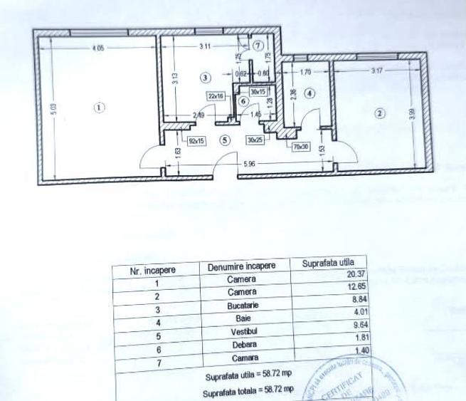 Apartament cu 2 camere decomandat în Giurgiului