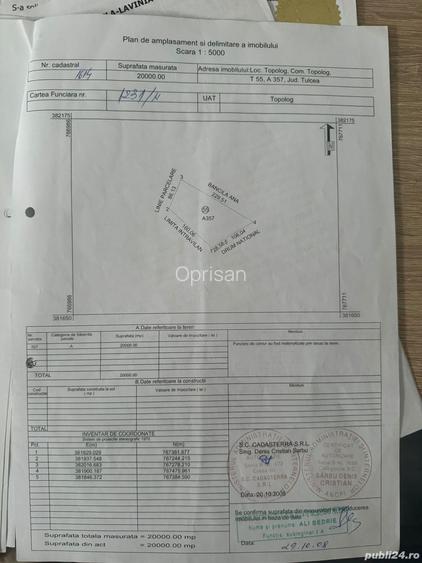 Teren de 20000 mp, în Topolog