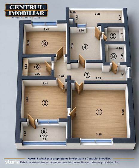Apartament cu 3 camere decomandat în Țiglina 2