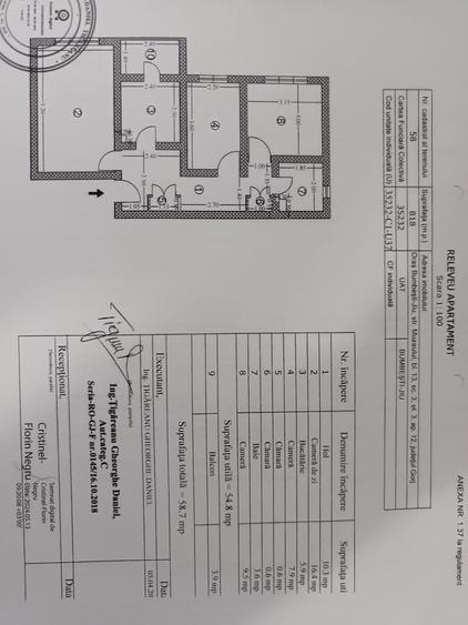 Apartament cu 3 camere decomandat în Central