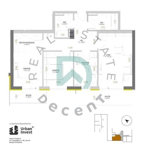 Apartament cu 3 camere decomandat în Astra