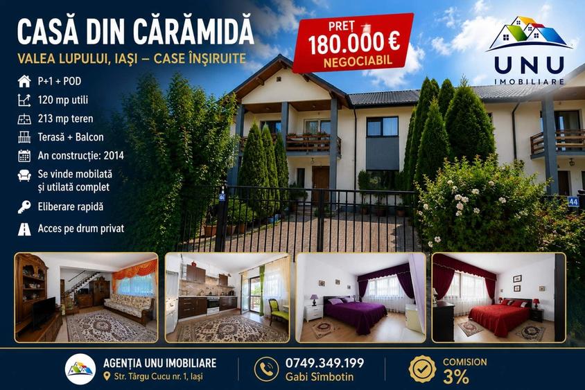 Casă individuală cu 4 camere cu Teren 213 Mp în Valea Lupului