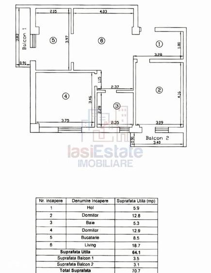 Apartament cu 3 camere în Valea Lupului