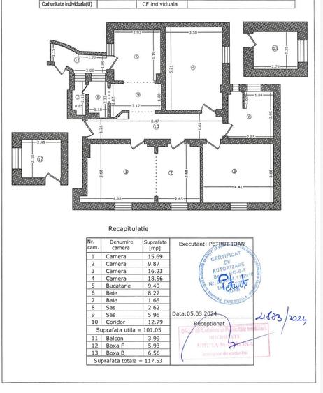 Apartament cu 3 camere decomandat în P-ța Unirii