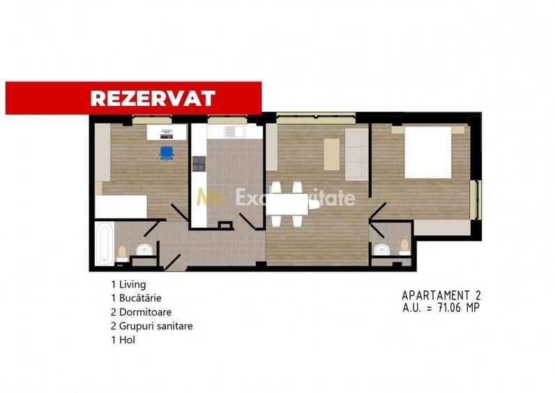 Apartament cu 2 camere în Central