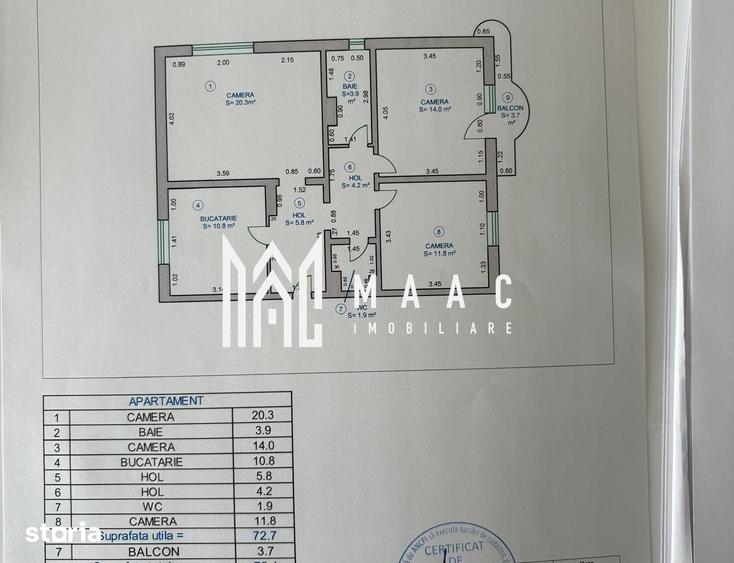 Apartament cu 3 camere decomandat în Gura Râului