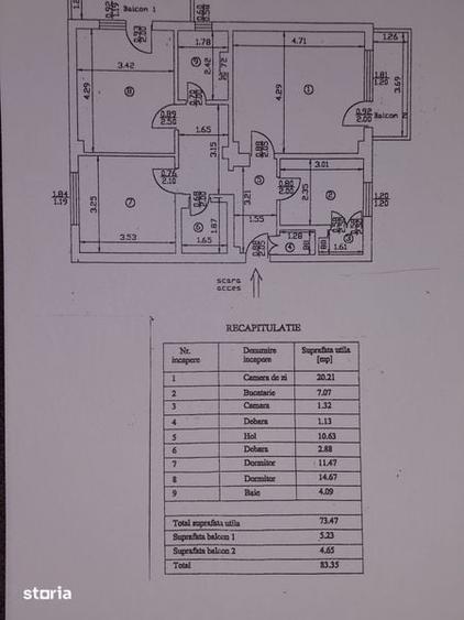 Vand Apartament 3 camere decomandat - 1
