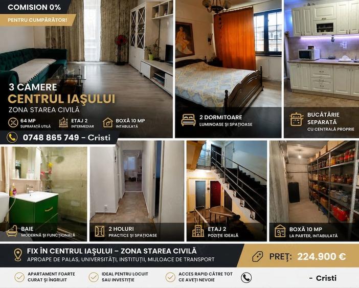Apartament cu 2 camere decomandat în Tomești