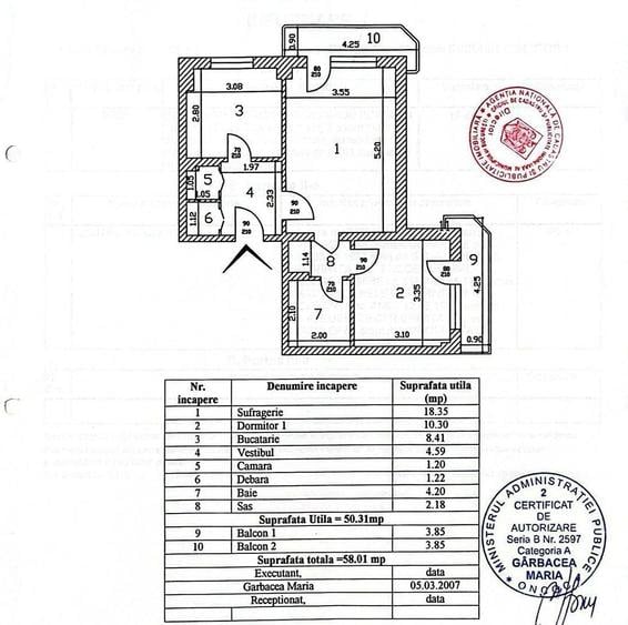 Apartament cu 2 camere semidecomandat în Grivița