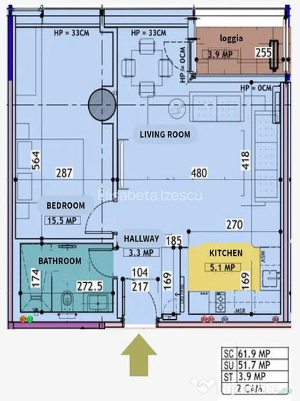 Apartament 2 camere cu terasa acoperita