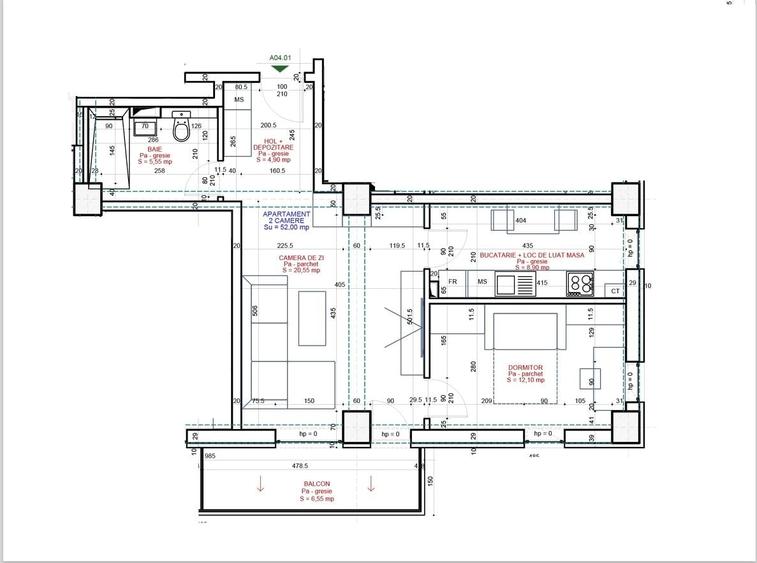 Apartament cu 2 camere în Bucium