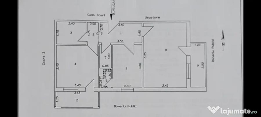 Apartament cu 2 camere decomandat în Kiseleff