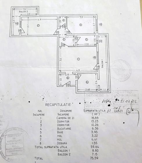 Apartament cu 3 camere decomandat în Ultracentral