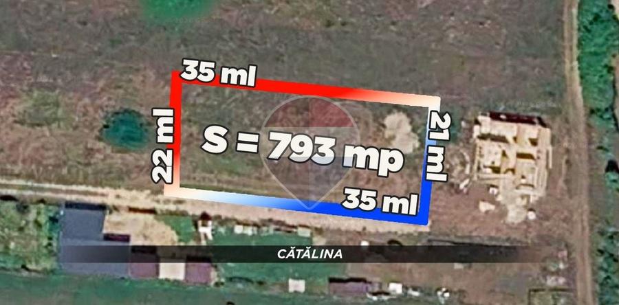Teren Construcții intravilan de 967 mp, în Cătălina