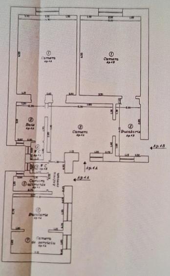 Apartament cu 3 camere decomandat în Central