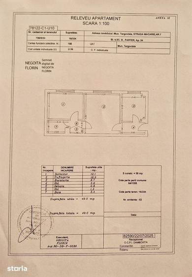 Apartament cu 2 camere semidecomandat în Central