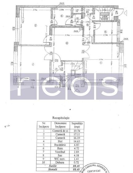 Apartament cu 3 camere în Primăverii