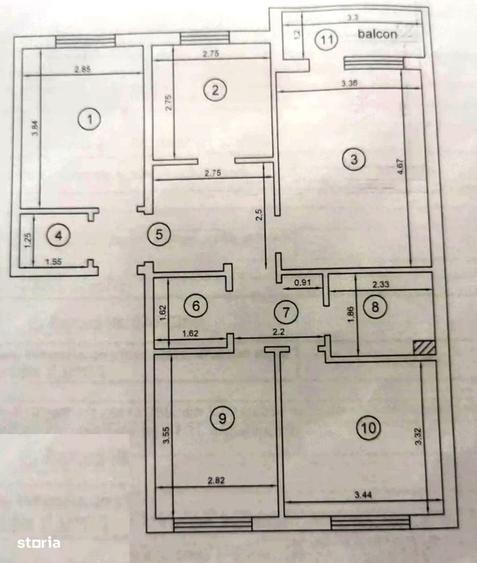 Apartament cu 4 camere decomandat în Galata