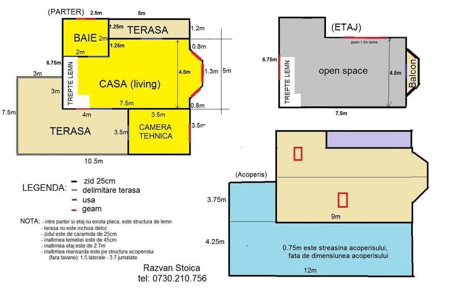 Casă cu 3 camere în Domnești