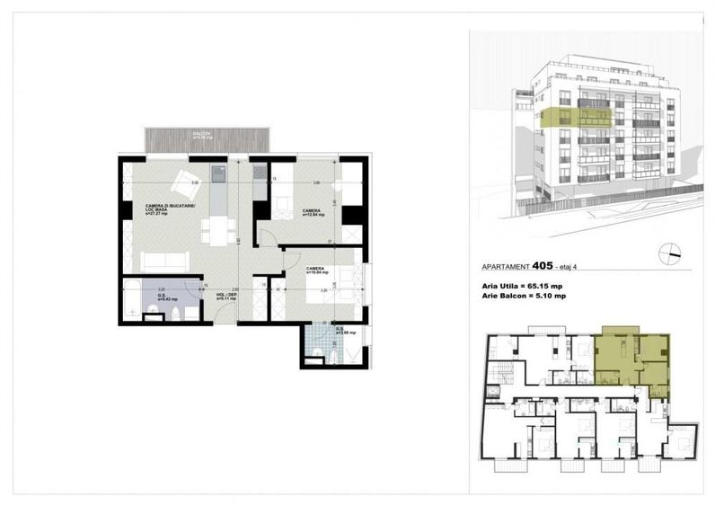 Apartament cu 3 camere în Mărăști