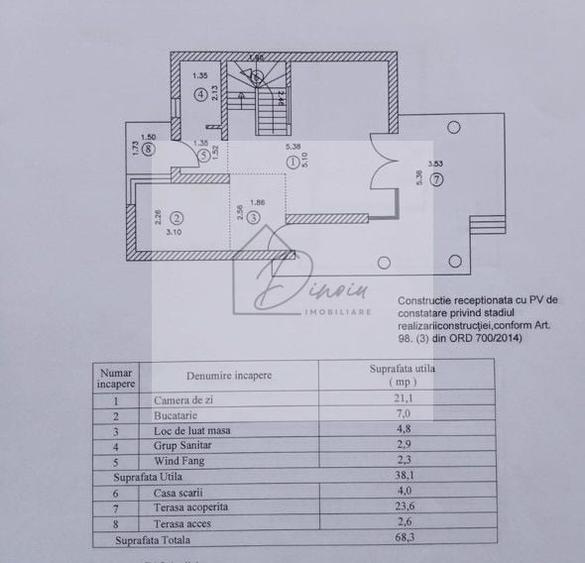 Casă individuală cu 3 camere cu Canalizare în Central