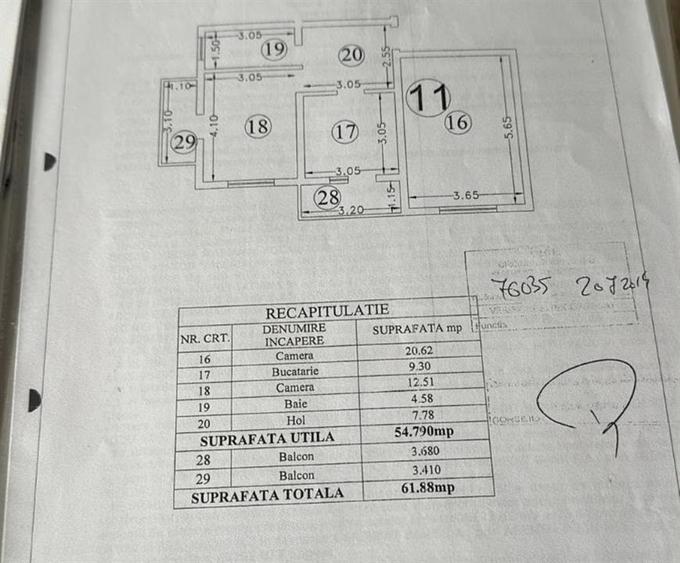 Apartament cu 2 camere decomandat în Hlincea