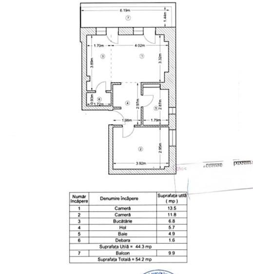 Apartament cu 2 camere semidecomandat în P-ta Presei Libere