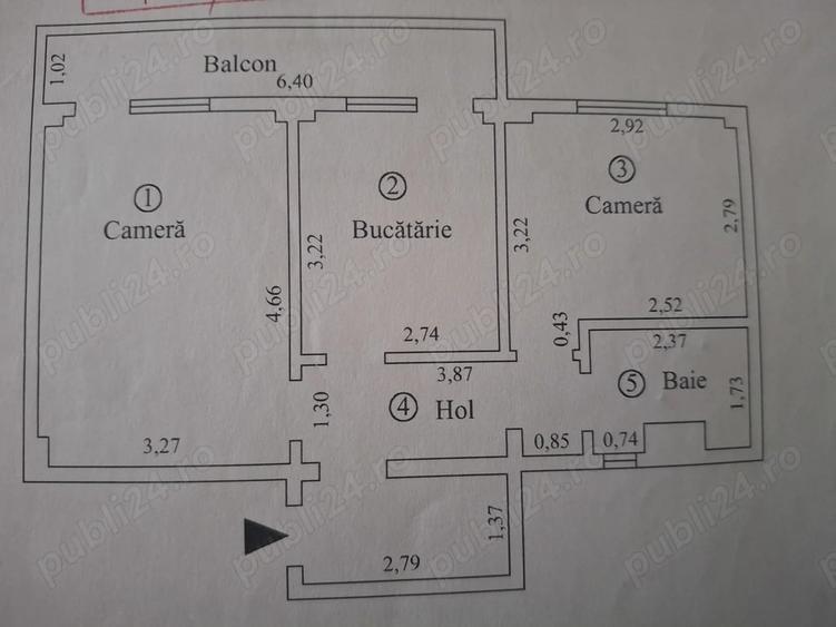 Apartament cu 2 camere decomandat în Obor