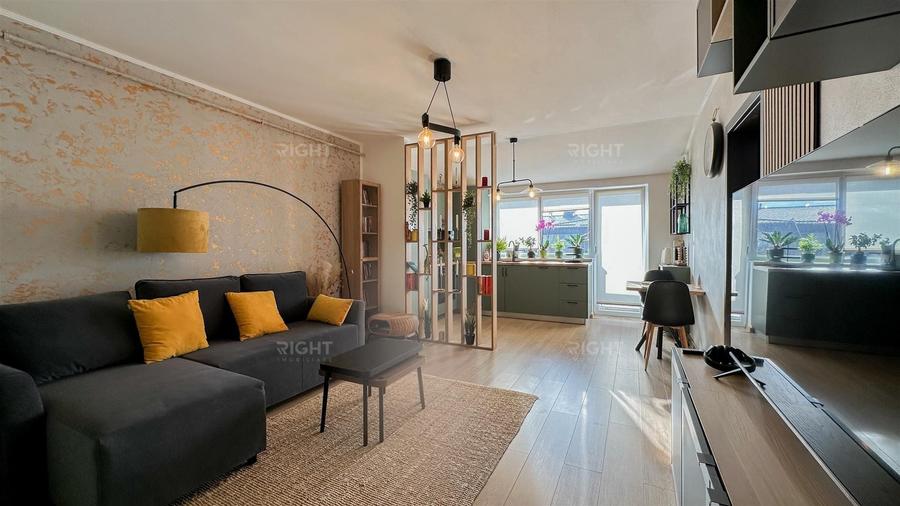 Apartament cu 2 camere semidecomandat, mobilat în Sânpetru