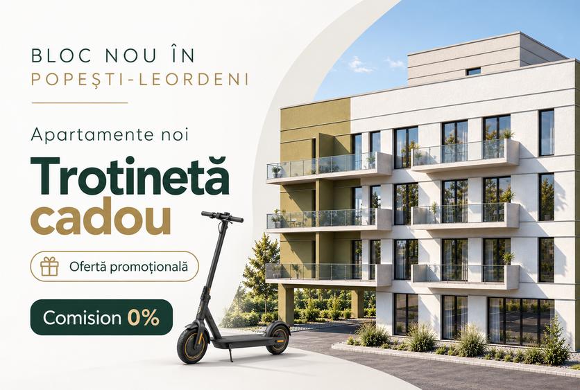 Apartament cu 2 camere decomandat în Popești-Leordeni