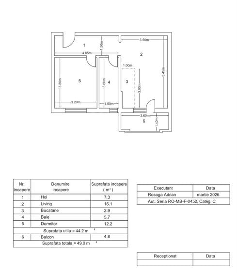 Apartament cu 2 camere în Dobroești