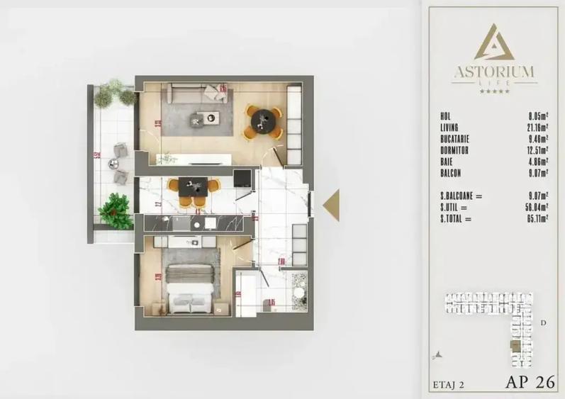 Apartament cu 2 camere decomandat în Theodor Pallady