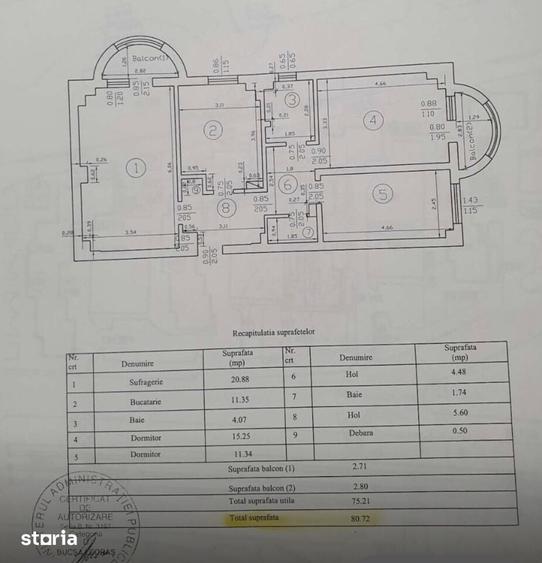 Apartament cu 3 camere în Canta