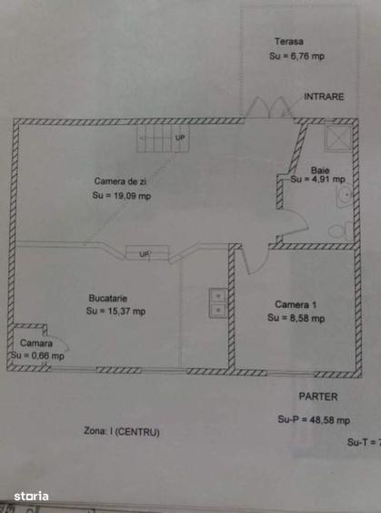 Casă cu 3 camere în Central