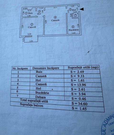 Apartament cu 2 camere semidecomandat în Obor