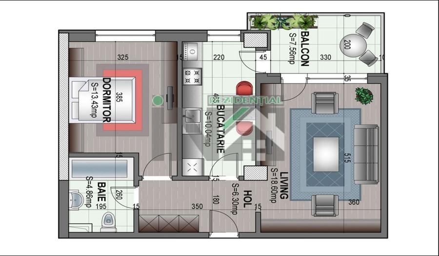 Apartament cu 2 camere decomandat în Militari