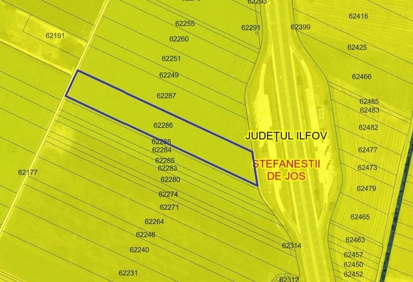 Teren agricol intravilan de 14686 mp, în Ștefăneștii de Jos