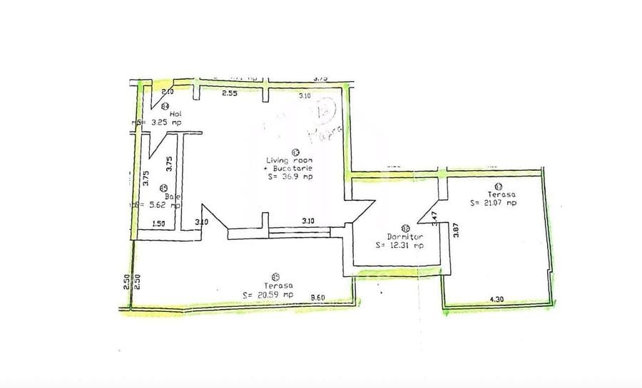 Apartament cu 2 camere în Sud