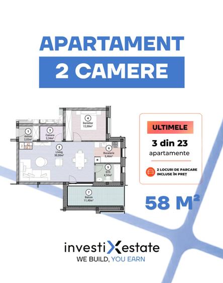 Apartament cu 2 camere în Moșnița Nouă