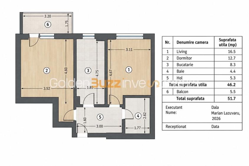 Apartament cu 2 camere în Aviației