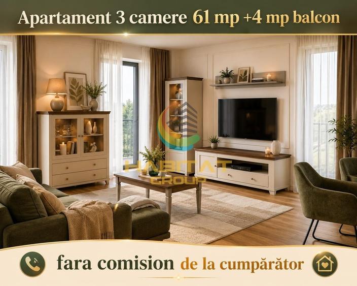 Apartament cu 3 camere decomandat în Sud — fotografia 3